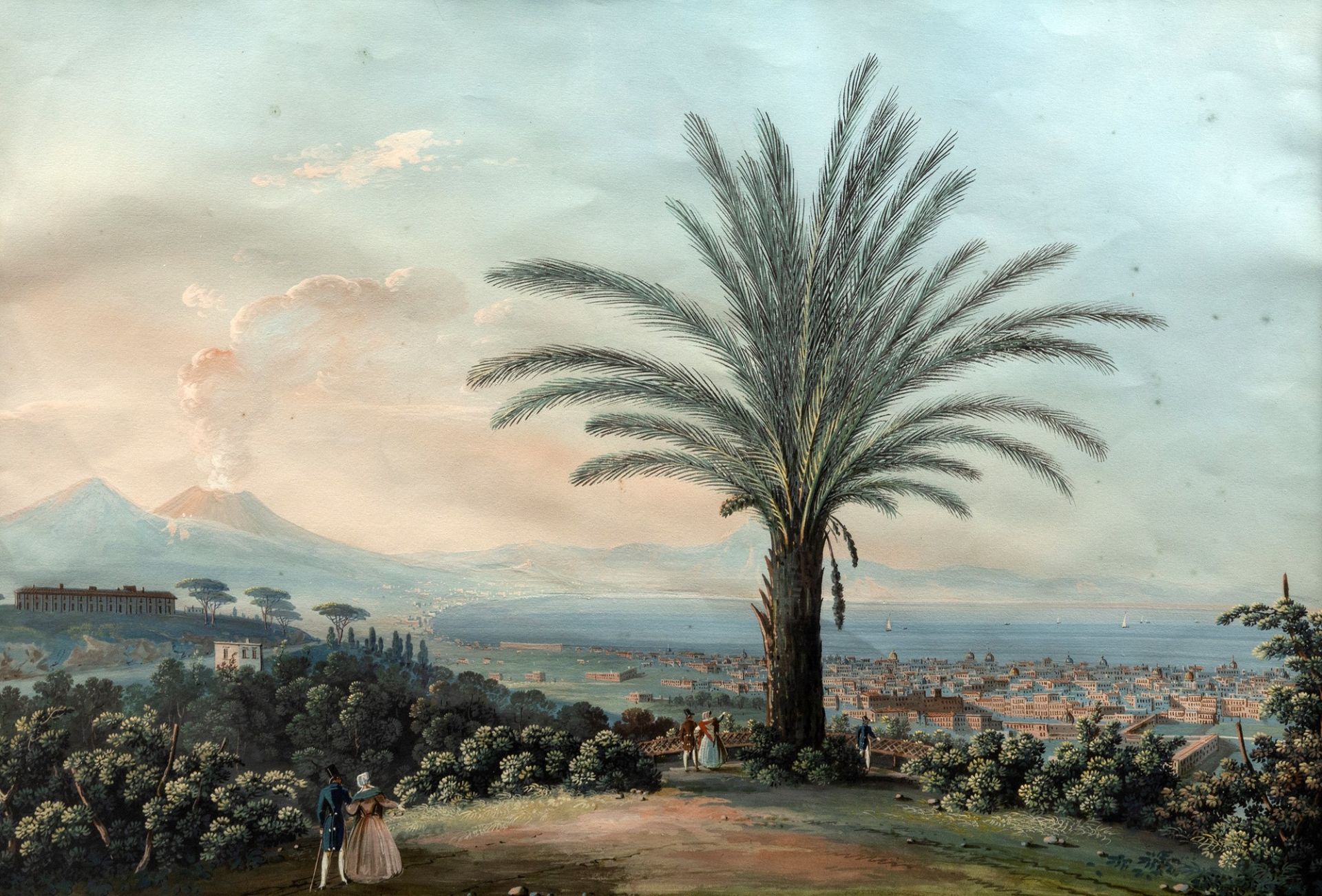 Attributed to Giuseppe Scoppa (active in Naples in the mid-nineteenth century) - View of Naples from