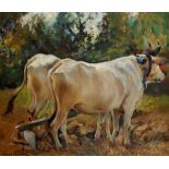 Aldo Severi (Macerata 1876-Roma 1956) - Oxen at the plough