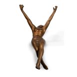 Bronze sculpture representing a naked woman on a swing, 20th century