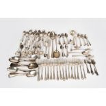 Lot of mixed silver cutlery from different services, 19th century