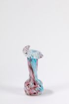 Small mottled glass vase, Murano, 20th century