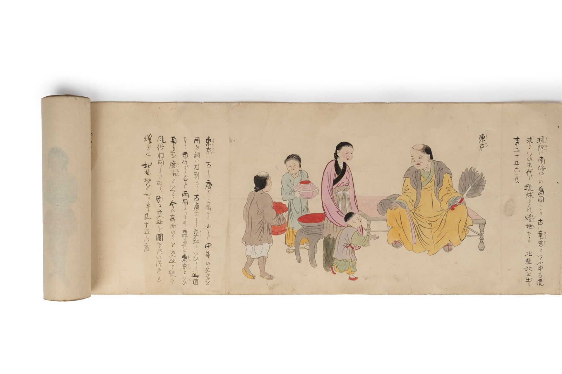 Emakimono painted on paper representing characters and customs of the various populations of the wor - Bild 6 aus 21