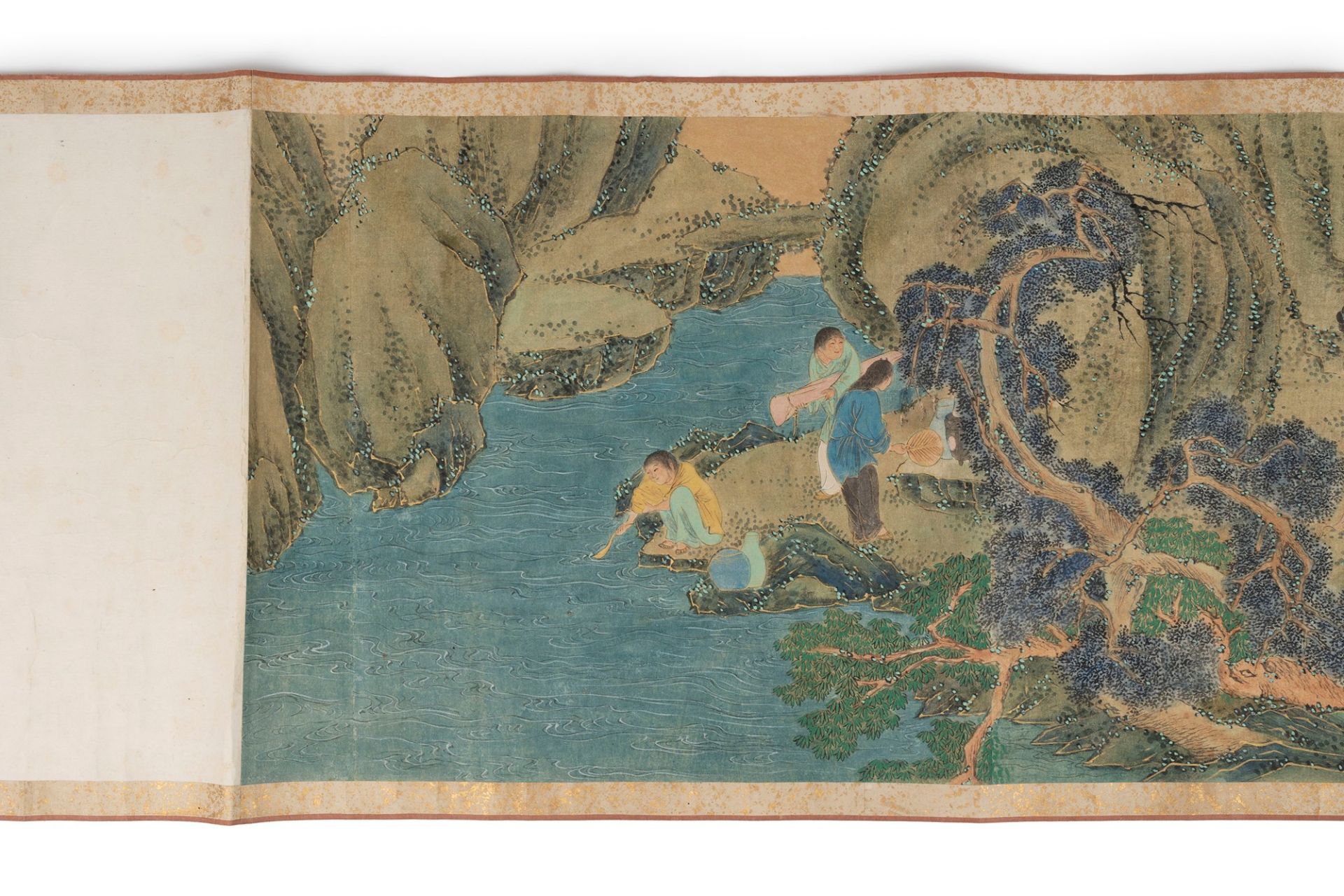 Emakimono painted on paper representing a river landscape, Edo period Japan - Bild 3 aus 5