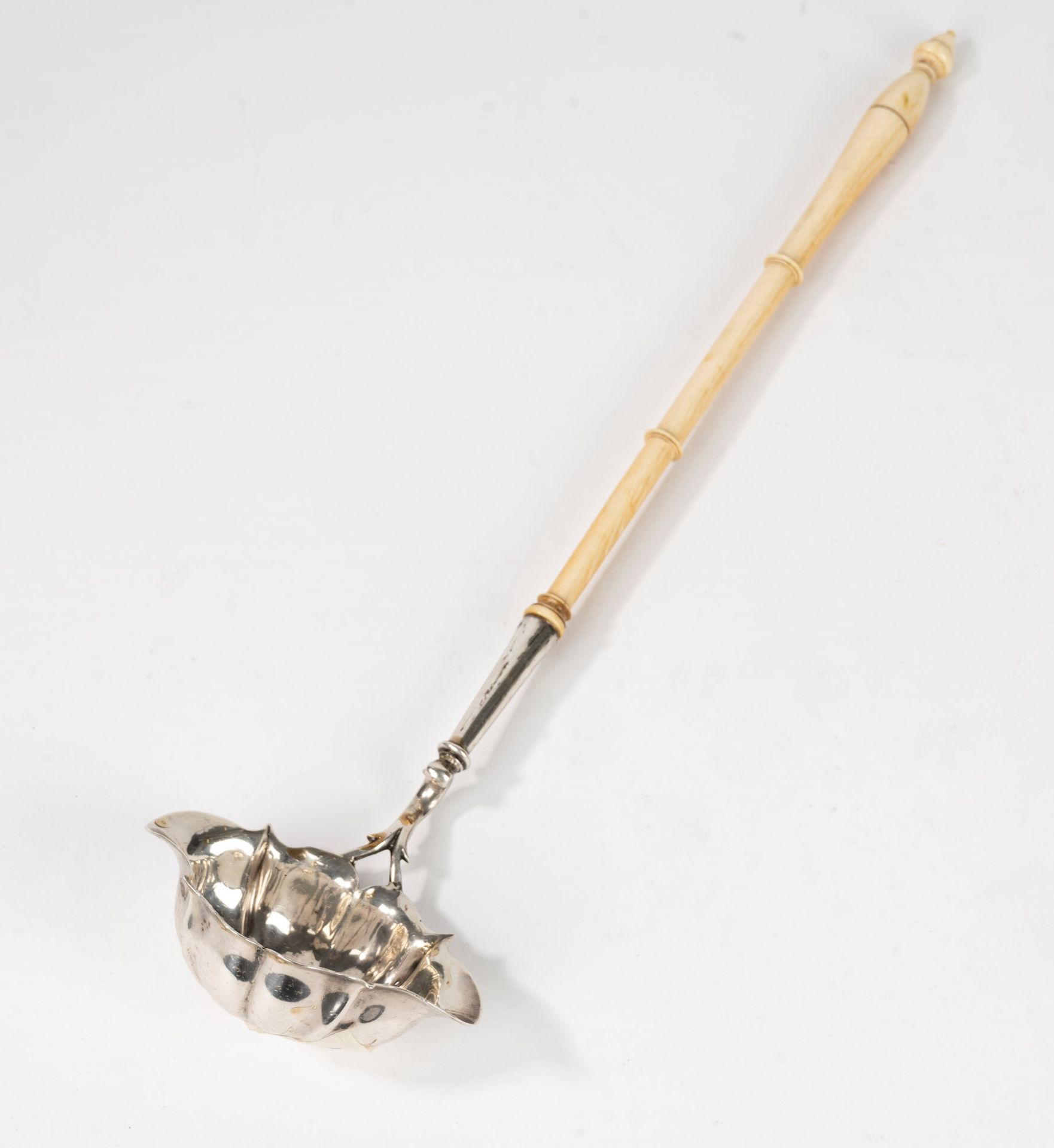 Silver and bone ladle, England, 19th century