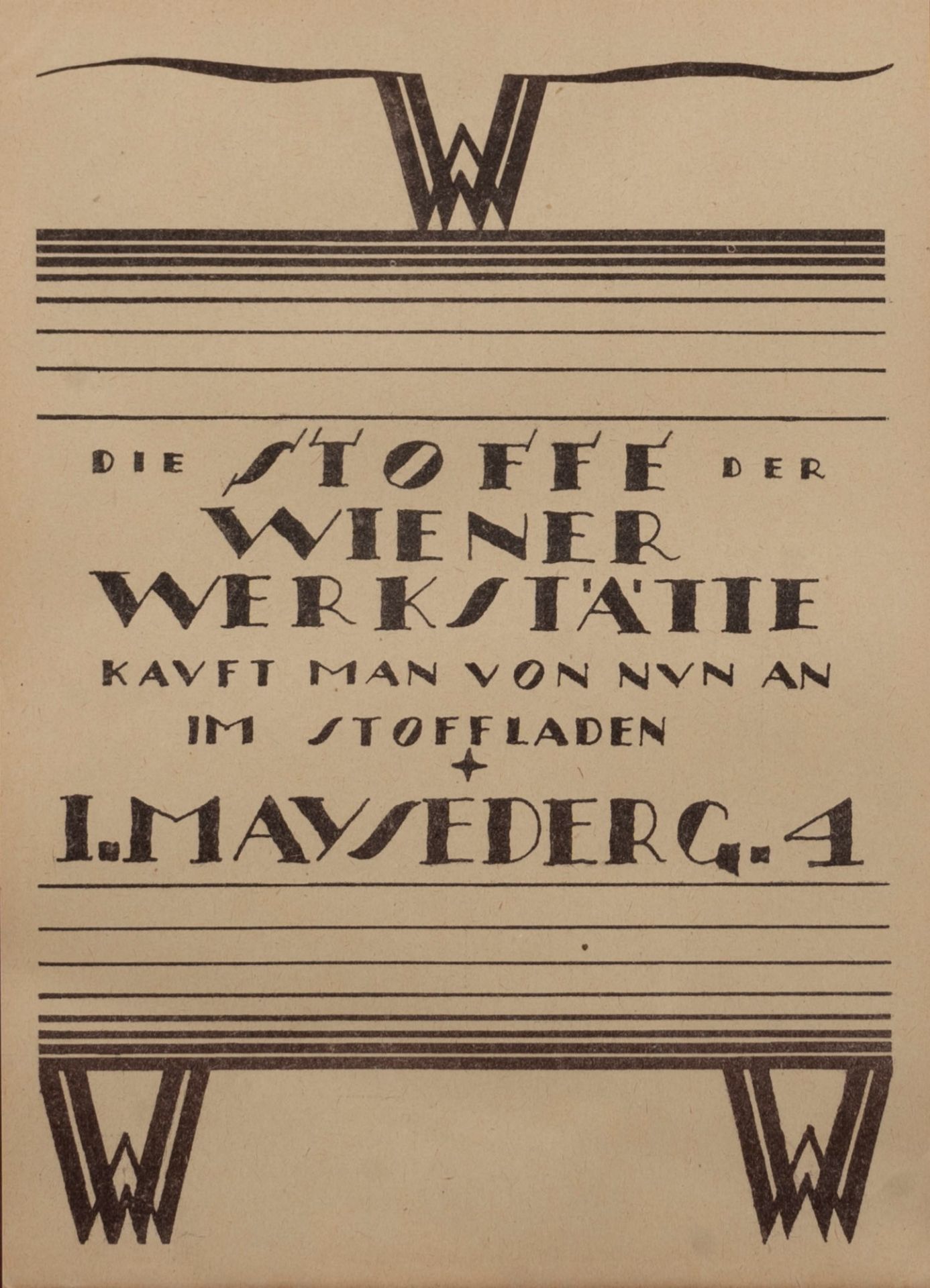 Advertising poster for the Wienerwerkstätte cloth shop, early 20th century - Image 2 of 3