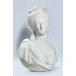 Bust of Marie Antoinette in white statuary marble, 19th century