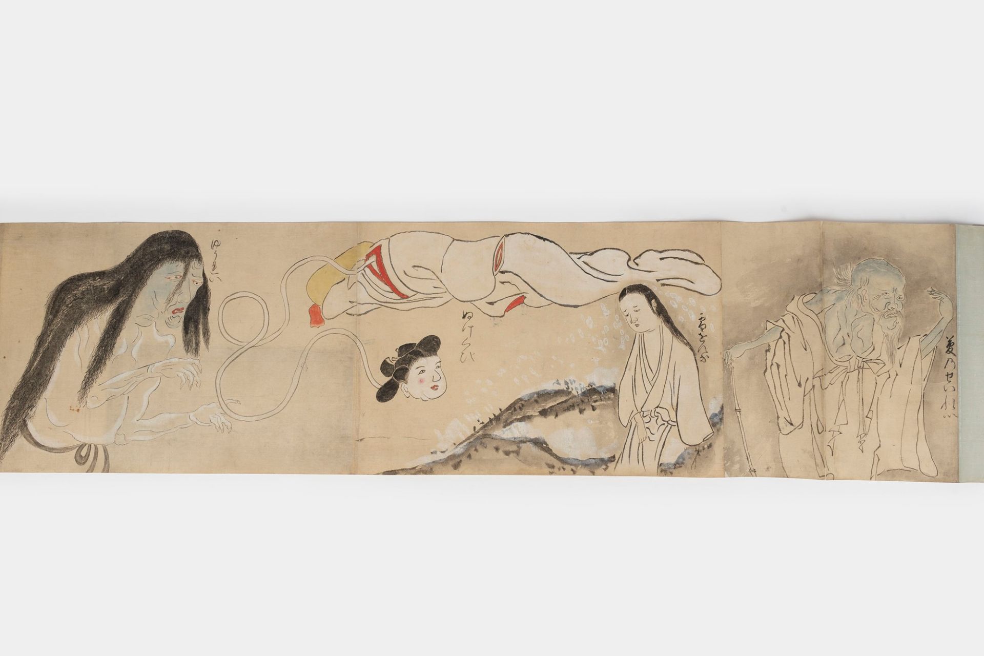 Emakimono painted on paper representing demons, Japan Edo period