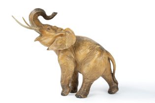 Guido Cacciapuoti (Napoli 1892-1953) - Terracotta sculpture representing an elephant, 20th century