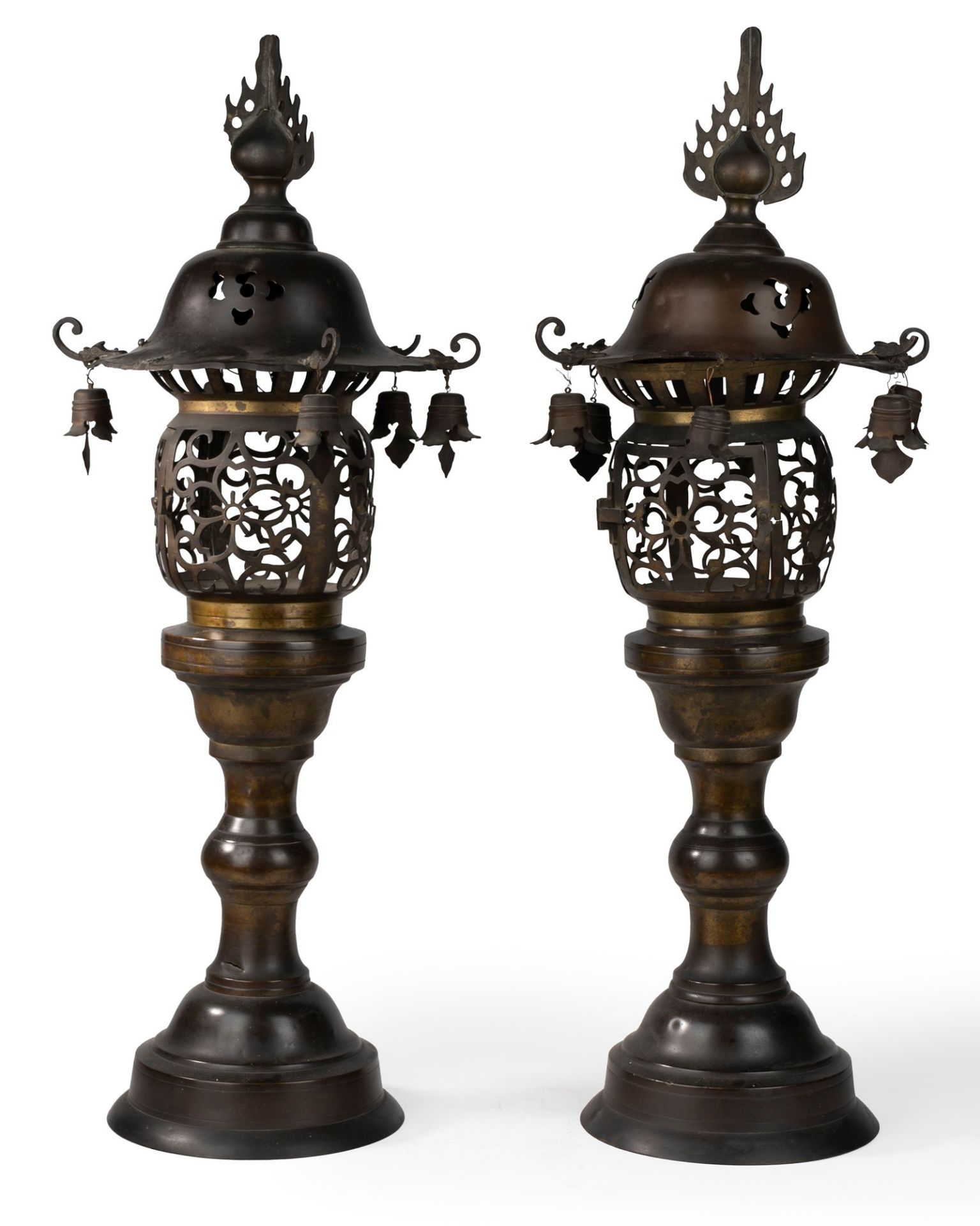 Two metal lamps, China, early 20th century