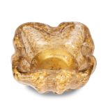 Murano glass ashtray with gold leaf inclusions and bubbles, 1940s-1950s