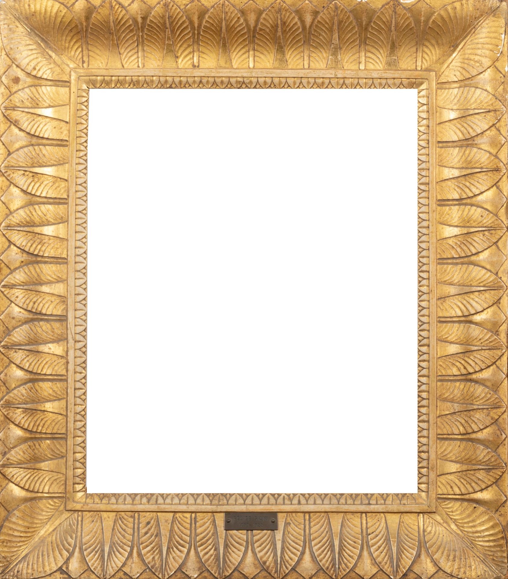 Gilded wood glovebox frame, decorated with palmettes, 19th century