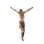 Ancient crucifix in polychrome lacquered wood