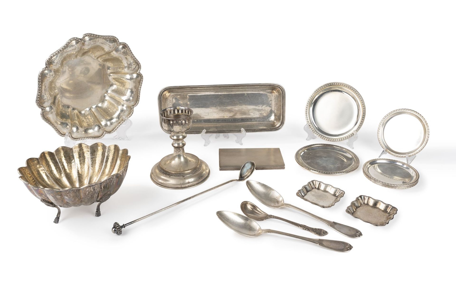Lot made up of twenty silver items 20th century