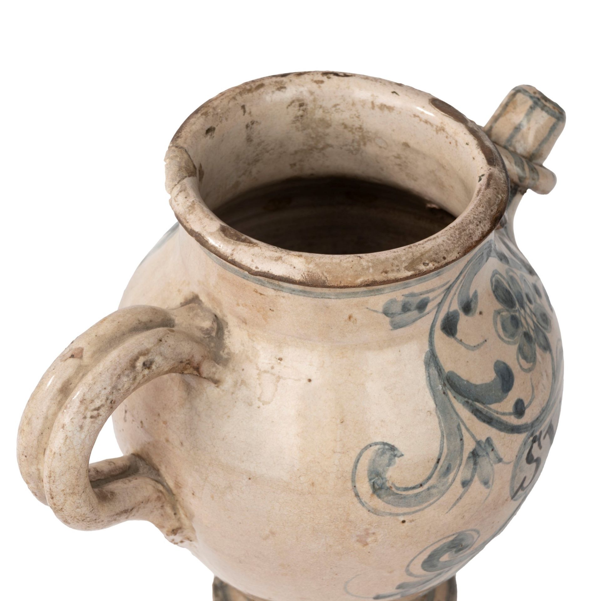 White and blue majolica carafe, Abruzzo, 18th century - Image 6 of 7