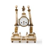 Louis XVI clock in white marble and gilded bronze, 18th century