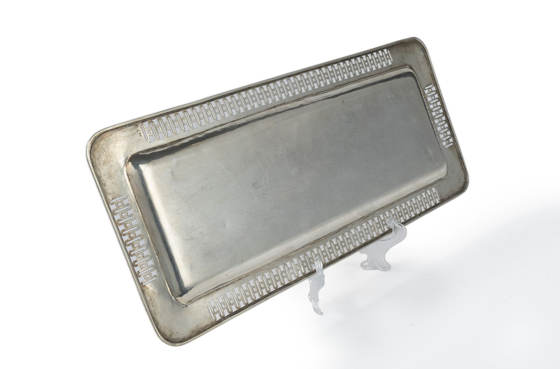 Silver tray with secession-style decoration, early 20th century - Image 2 of 2