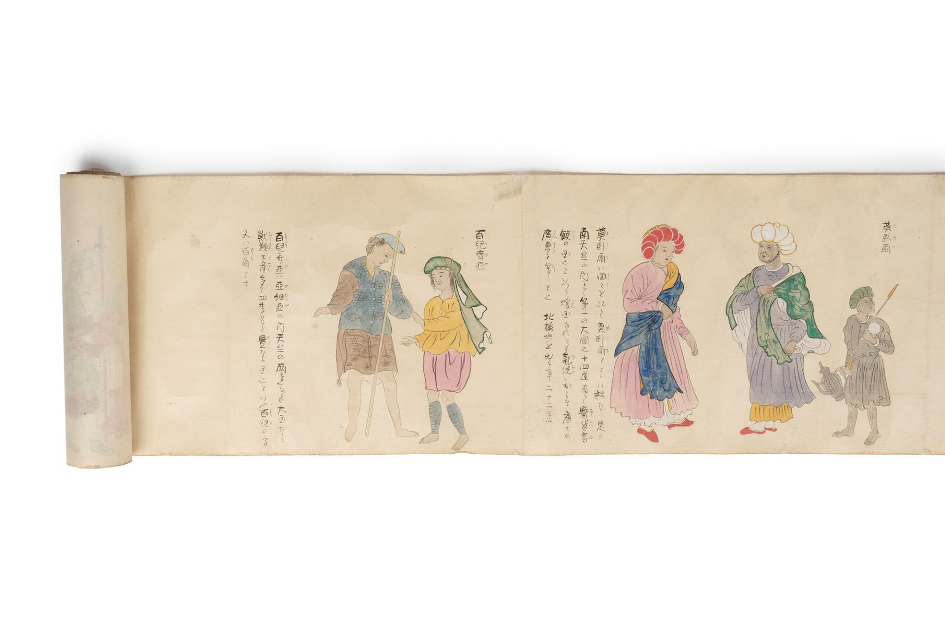Emakimono painted on paper representing characters and customs of the various populations of the wor - Bild 11 aus 21