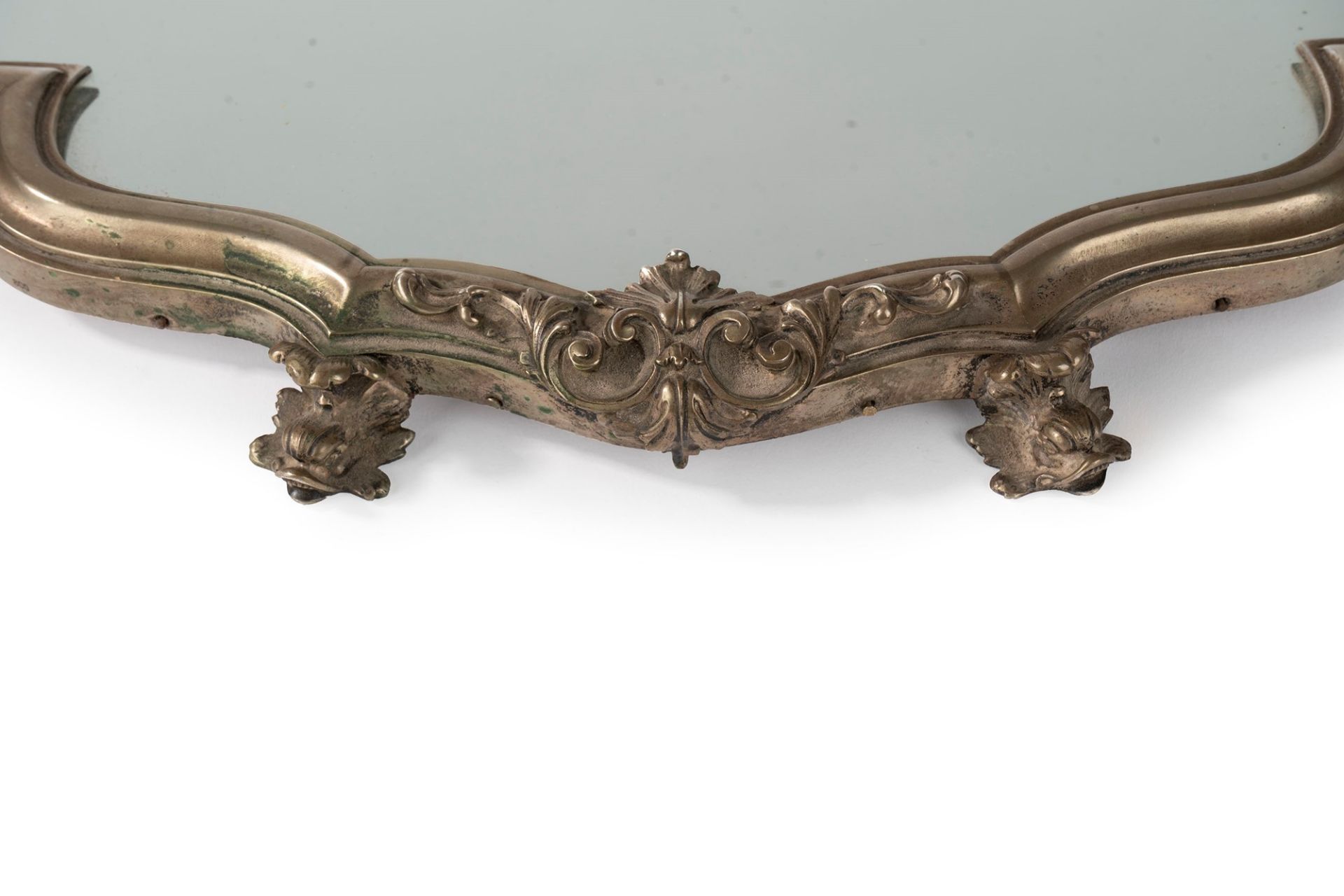 Silver tray with mirror, 19th-20th centuries - Image 2 of 3