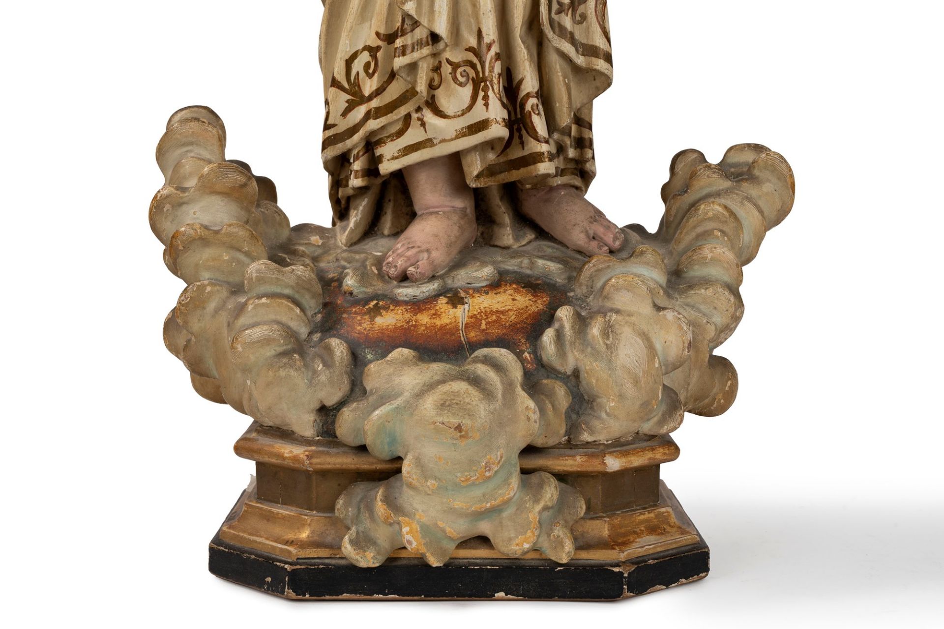 Baby Jesus in carved and lacquered wood, 19th century - Image 4 of 8
