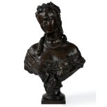 Bronze bust representing Queen Margherita, 20th century