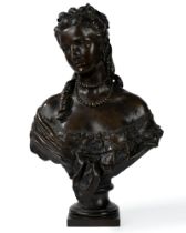 Bronze bust representing Queen Margherita, 20th century