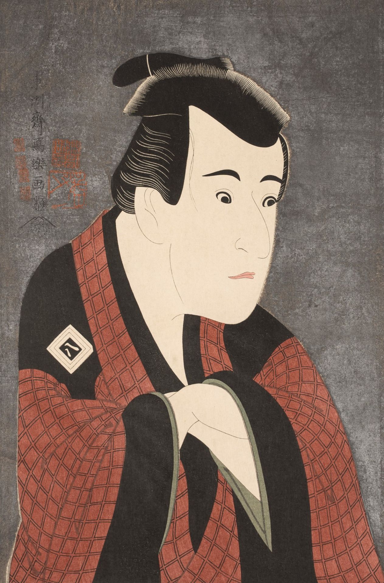 Sharaku - Five woodcuts representing theatrical masks, Japan, Taisho period