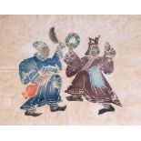Lot composed of 7 prints with knights, China 20th century