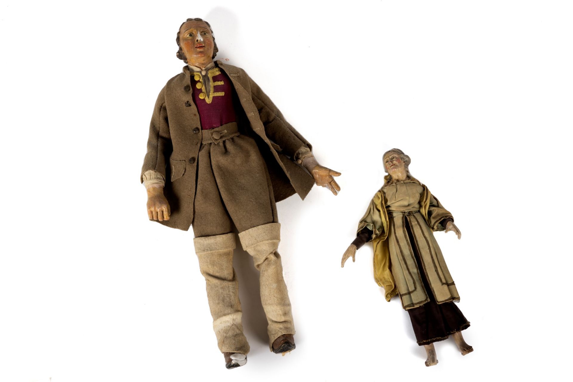 Lot of two nativity figures, 19th century