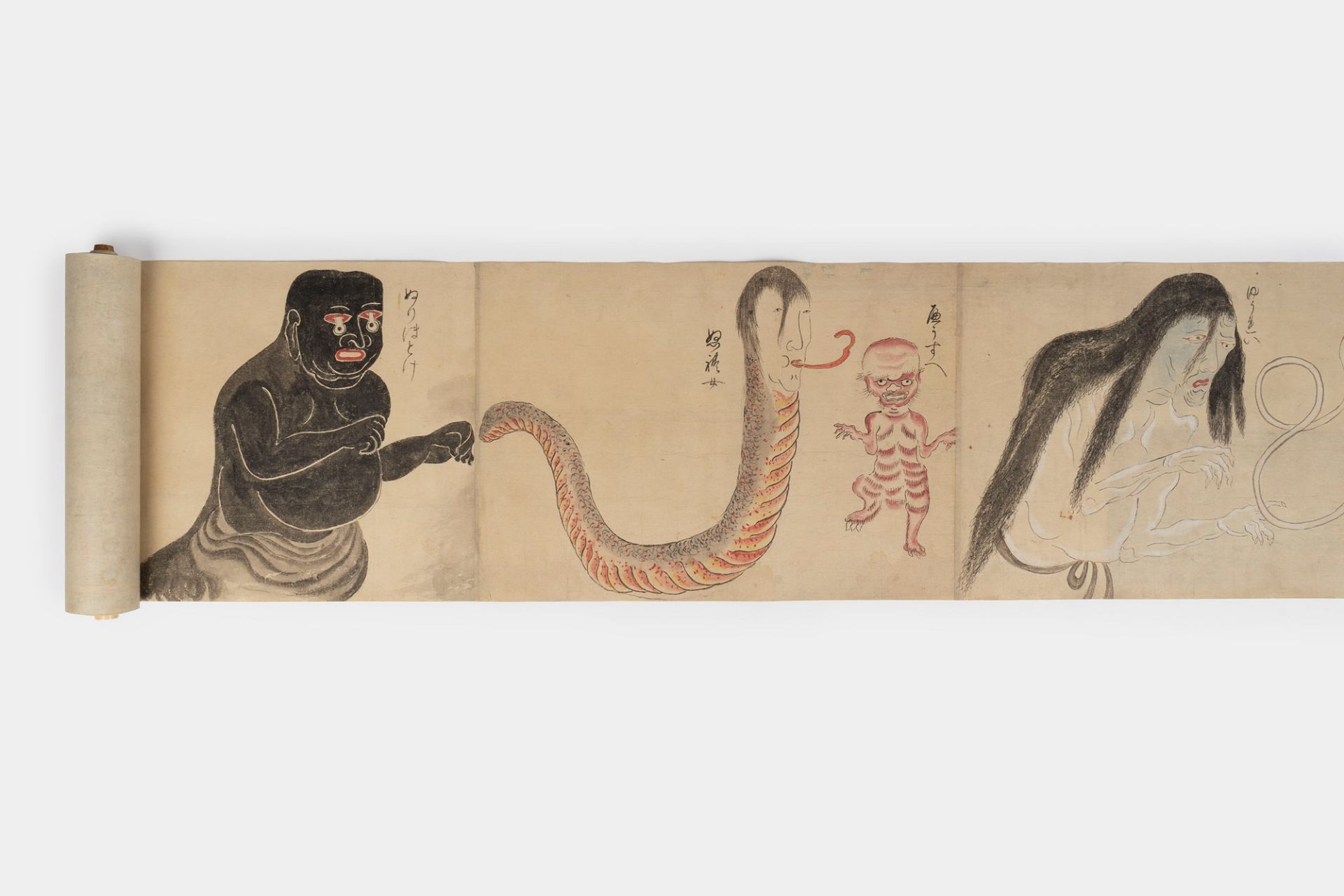 Emakimono painted on paper representing demons, Japan Edo period - Bild 2 aus 13