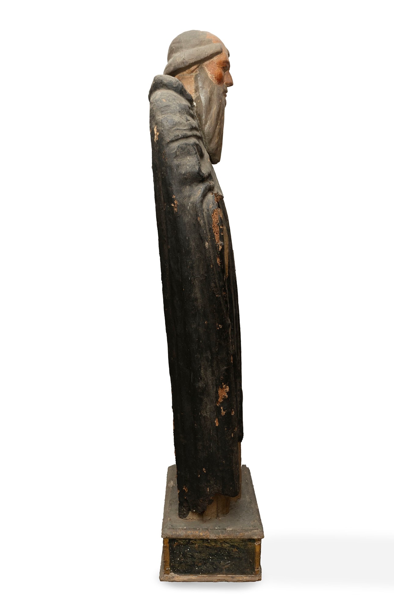 Sculpture representing a saint in painted wood, 14th-15th centuries - Image 3 of 4