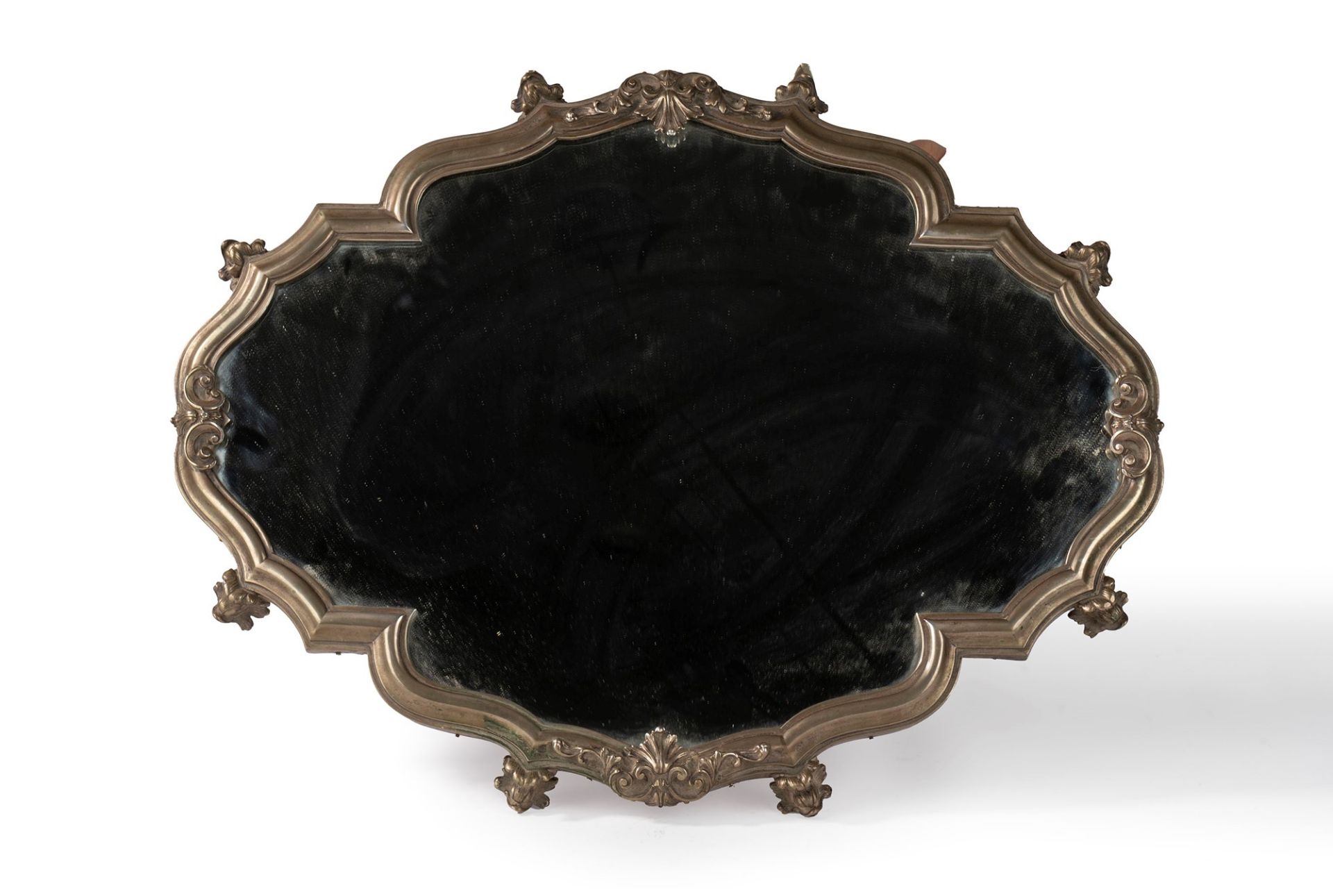 Silver tray with mirror, 19th-20th centuries