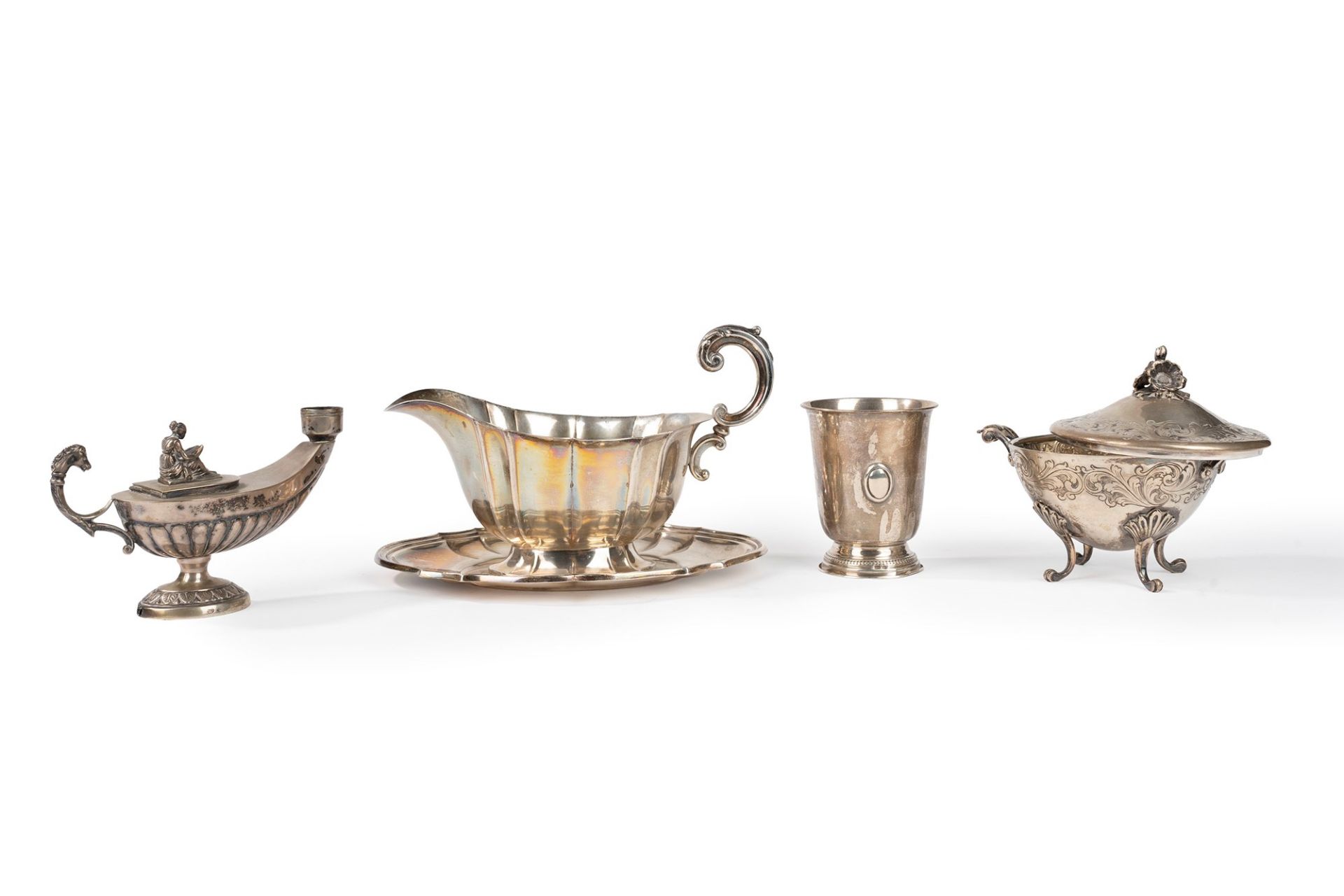 Lot made up of four silver furnishings, 20th century