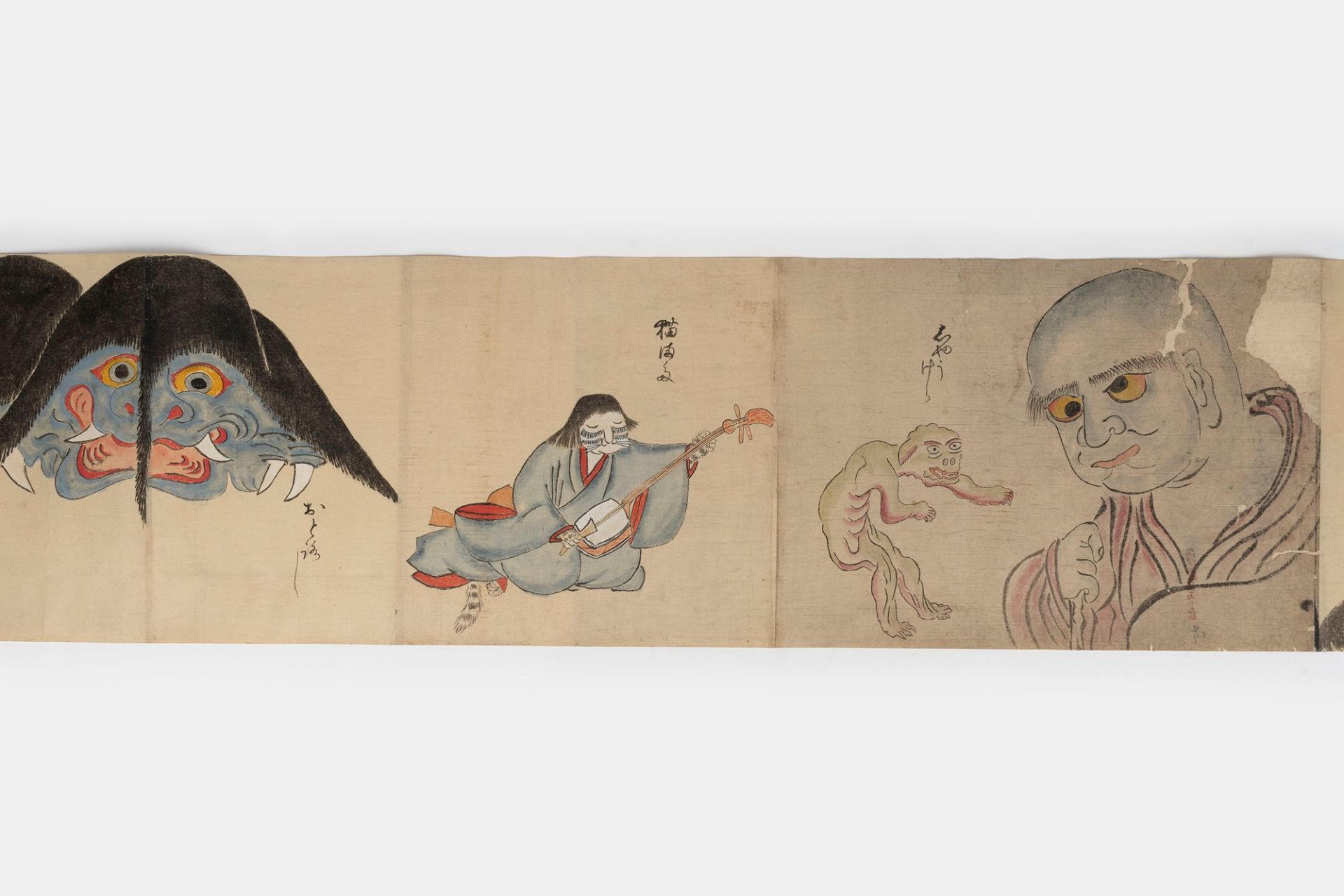Emakimono painted on paper representing demons, Japan Edo period - Bild 3 aus 13
