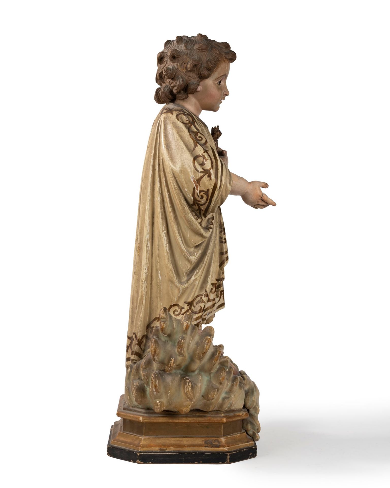 Baby Jesus in carved and lacquered wood, 19th century - Image 7 of 8