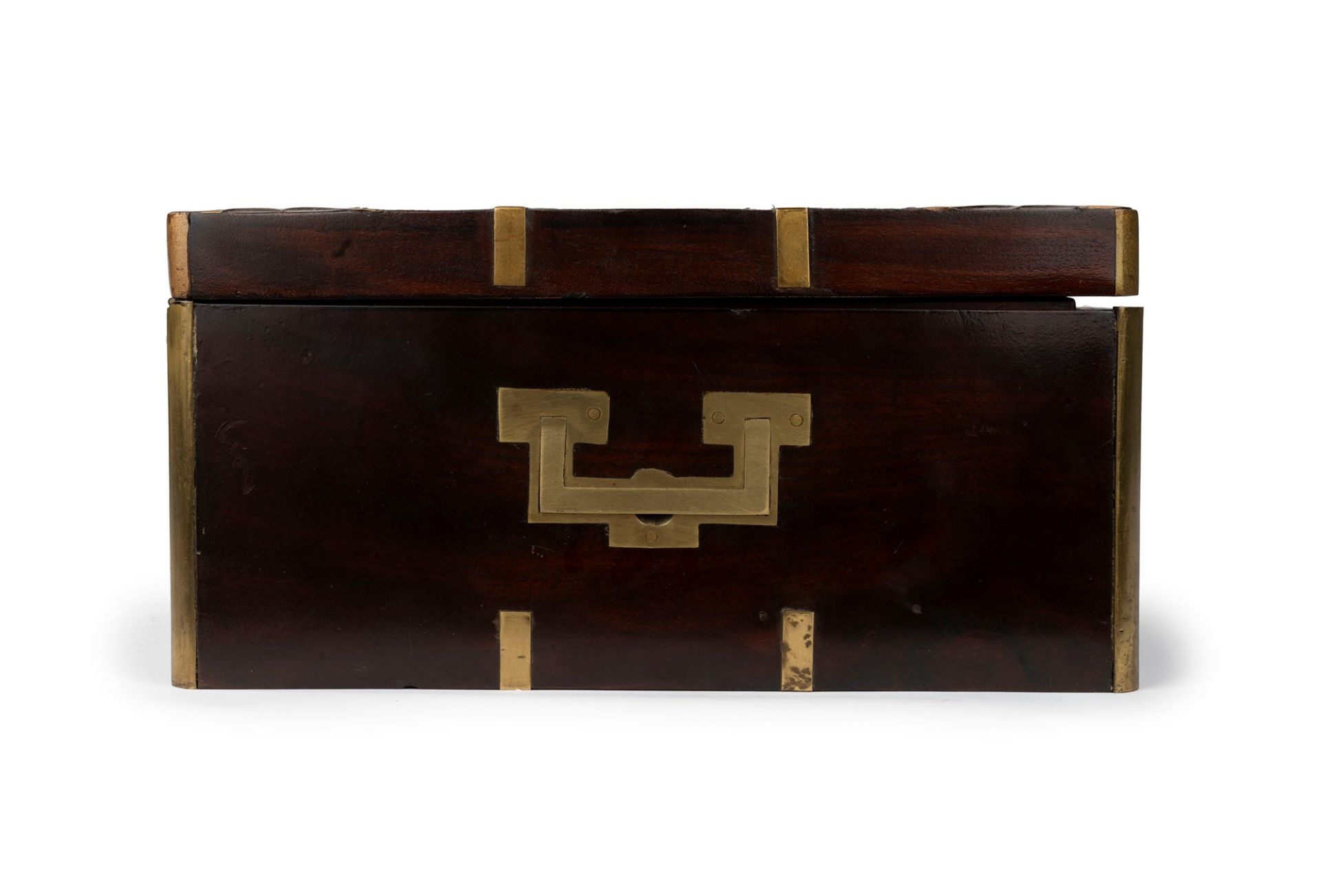 Mahogany and brass ship chest, 19th century - Image 3 of 5