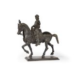 Equestrian monument of Bartolomeo Colleoni in bronze, late 19th century