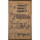 Three prints representing military processions, China 19th-20th centuries