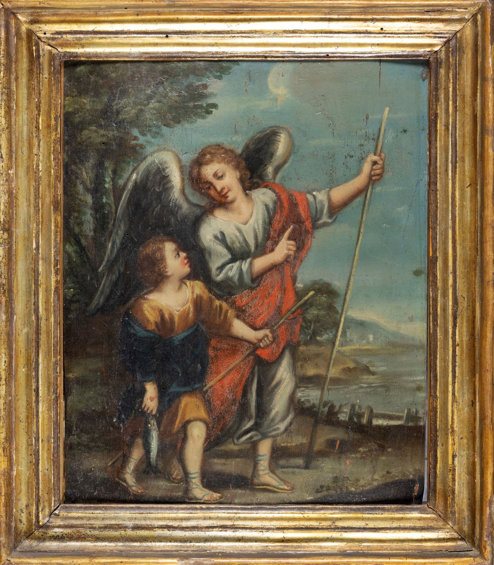 Italian school, XVIII century - Tobias and the angel - Image 3 of 3