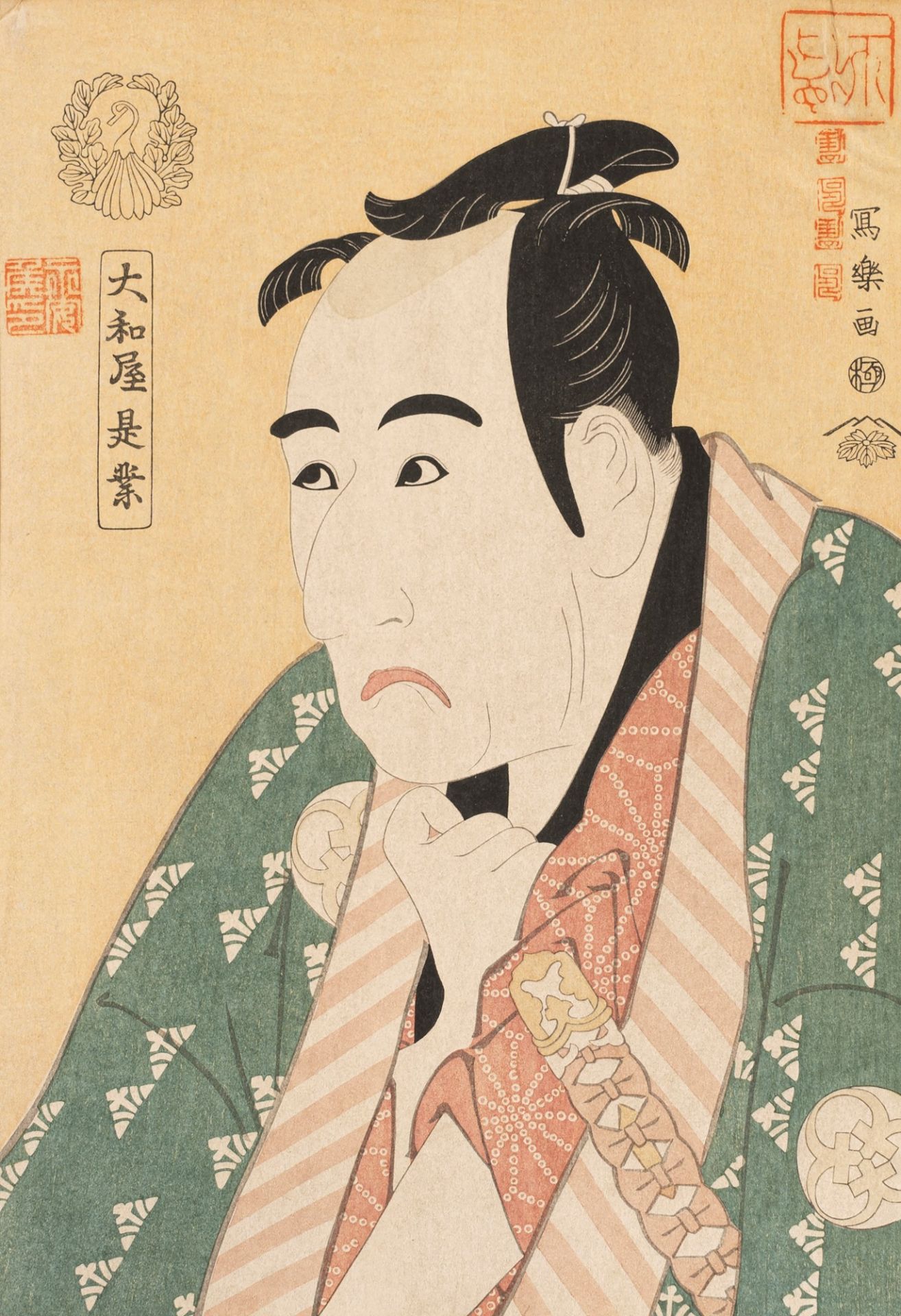 Sharaku - Six woodcuts representing theatrical masks, Japan, Taisho period