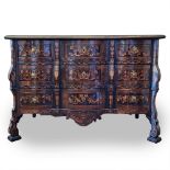 Important Mazarin commode in inlaid wood in various essences, probably Holland, 17th-18th centuries