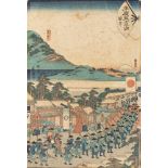 Utagawa Hiroshige (Giappone 1797-Giappone 1858) - Woodcut representing procession, Japan Edo perio