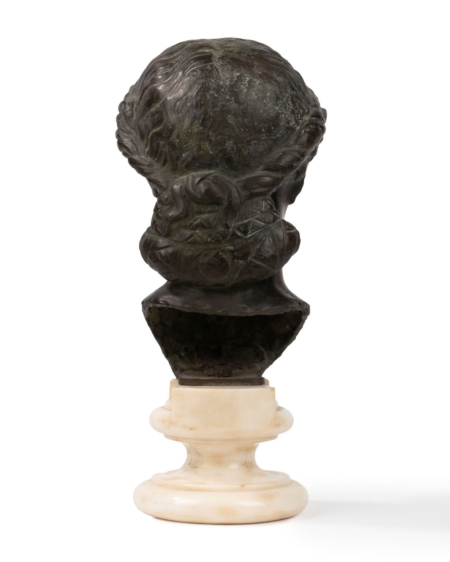 Bronze head of Athena on a marble base, 20th century - Image 2 of 4