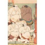 Sharaku - Four woodcuts representing Sumo wrestlers, Japan, Taisho period