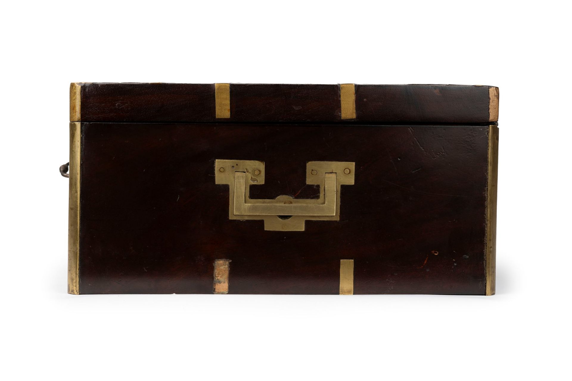 Mahogany and brass ship chest, 19th century - Image 4 of 5