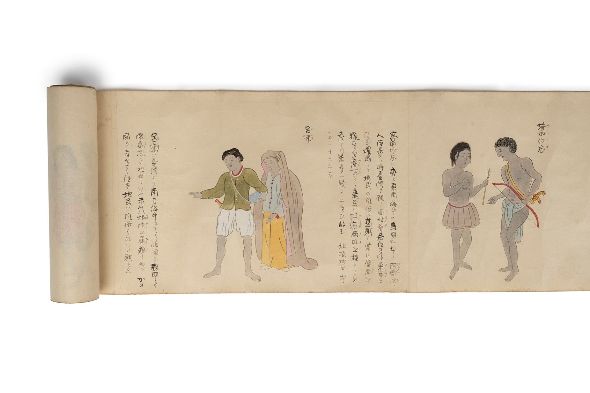 Emakimono painted on paper representing characters and customs of the various populations of the wor - Bild 7 aus 21