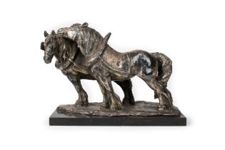 Guido Cacciapuoti (Napoli 1892-1953) - Terracotta sculpture covered with silver-plated copper foil,