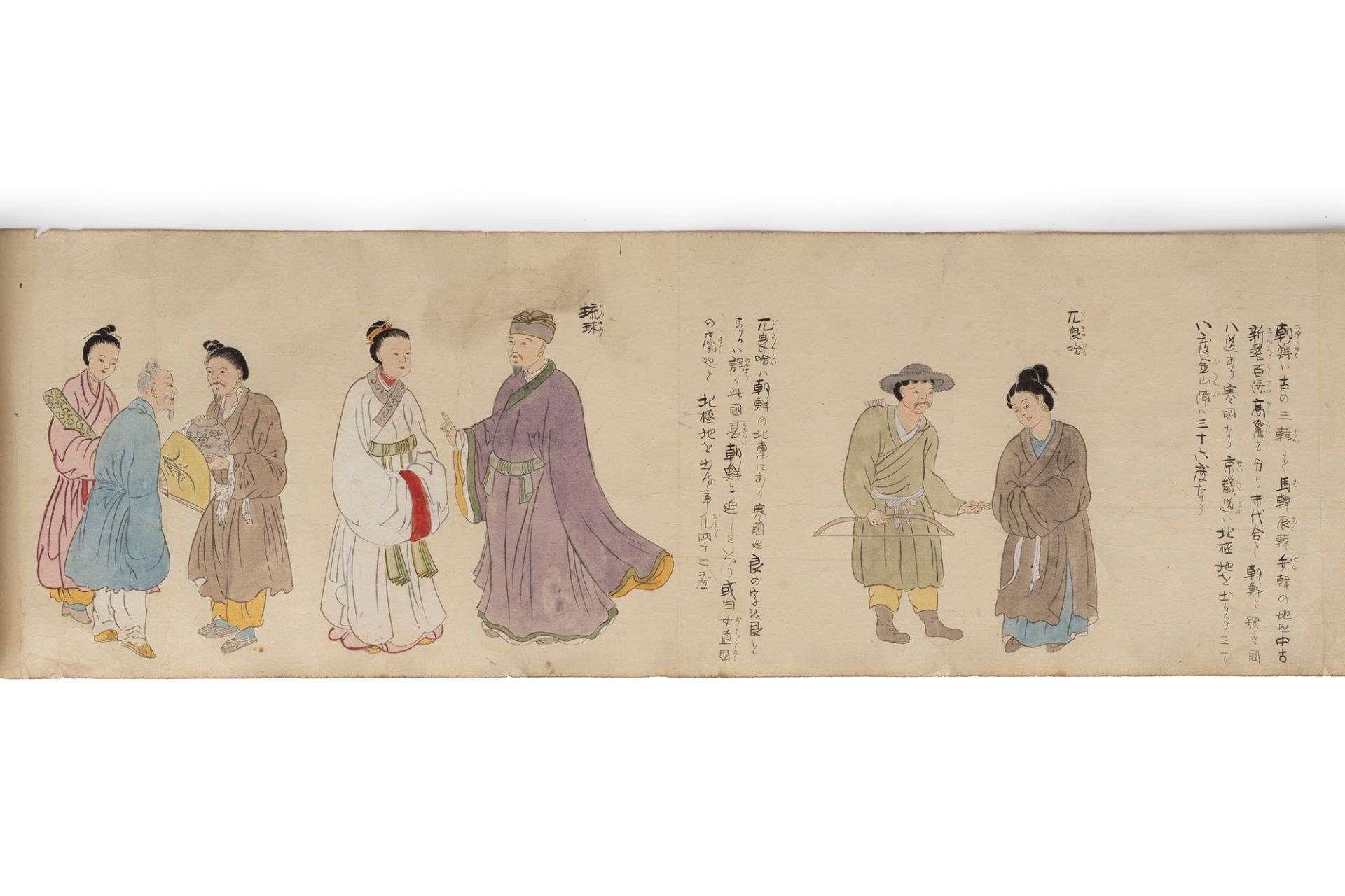 Emakimono painted on paper representing characters and customs of the various populations of the wor - Bild 5 aus 21