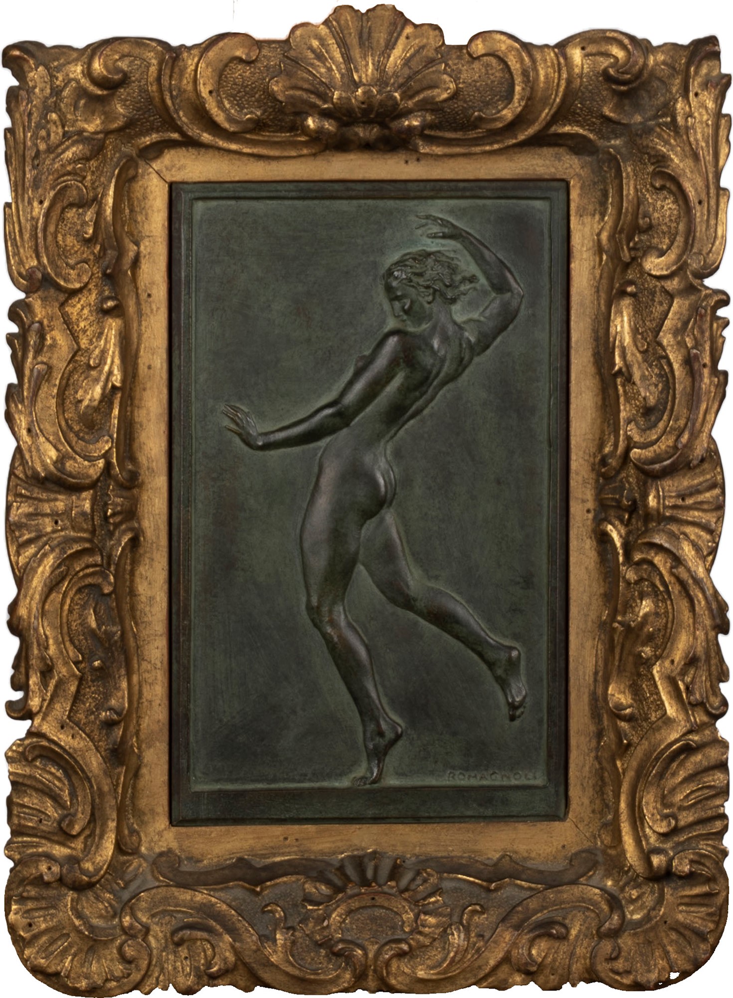 Bronze plaque representing a dancer, 20th century