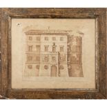 Italian school, XVIII century - Architectural study for a building