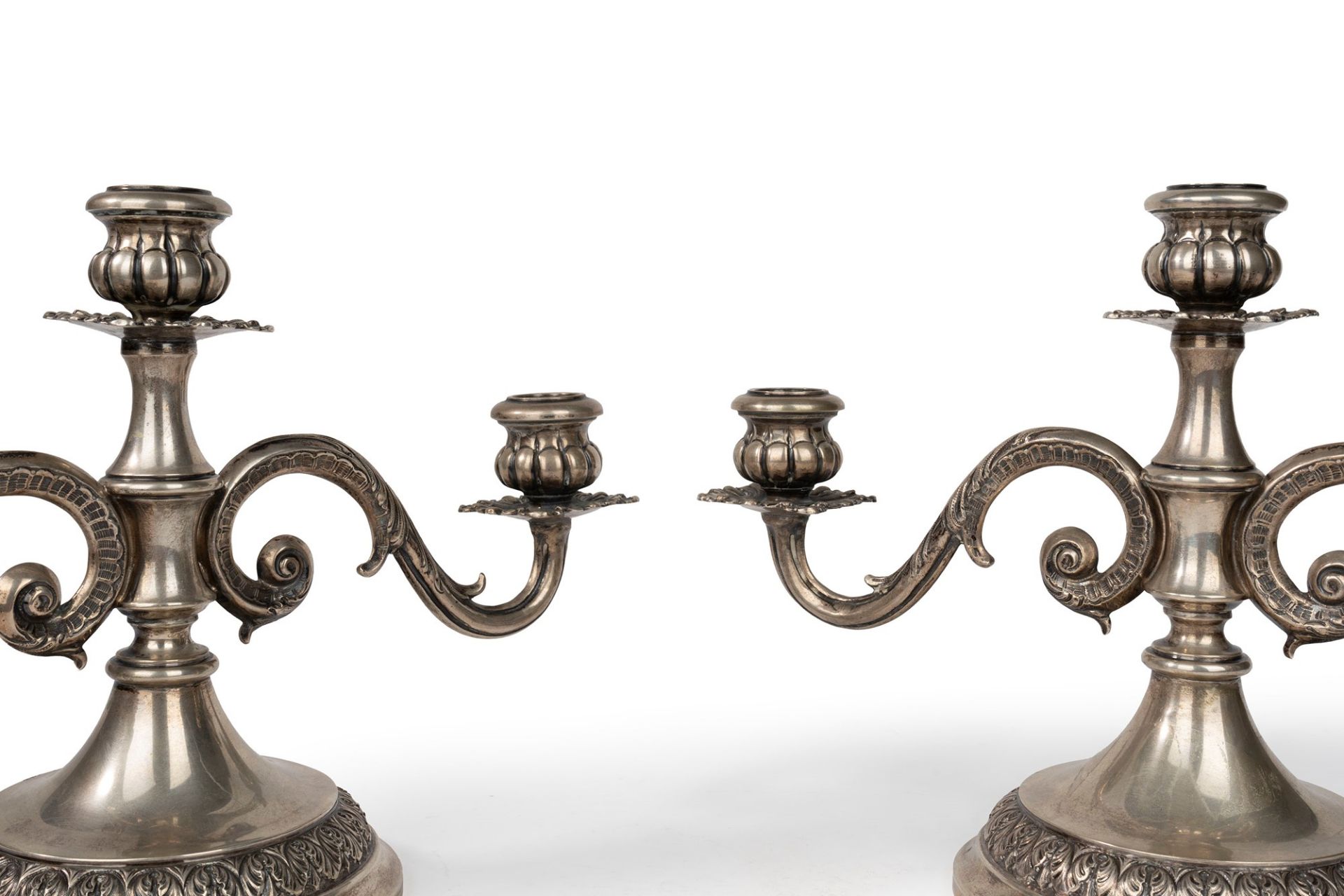 Pair of three-light silver candlesticks, Milan, 1920s-30s - Bild 3 aus 3